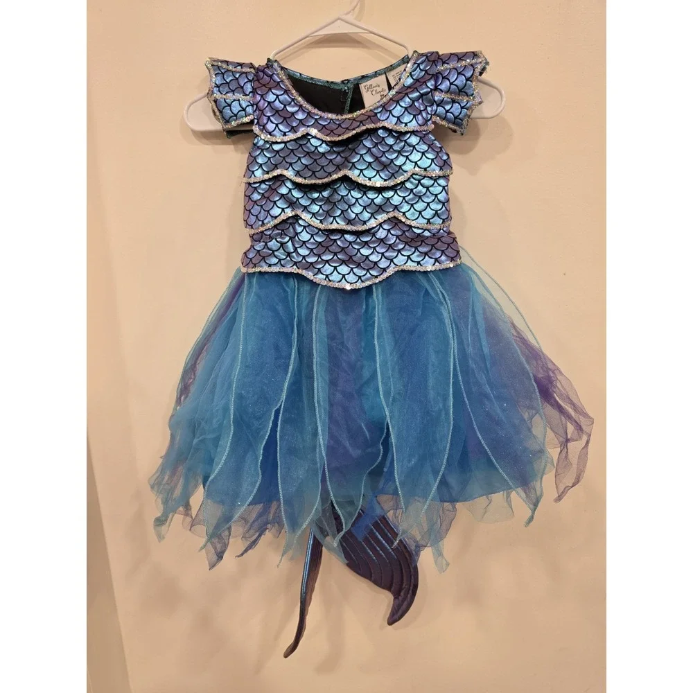Gillians Closet Iridescent Color Change Tulle Tutu Mermaid Tail Costume Sz 5/6